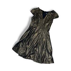 Julia Jordan Metallic Lace Fit & Flare Dress